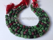Ruby Zoisite Faceted Cube Shape Beads